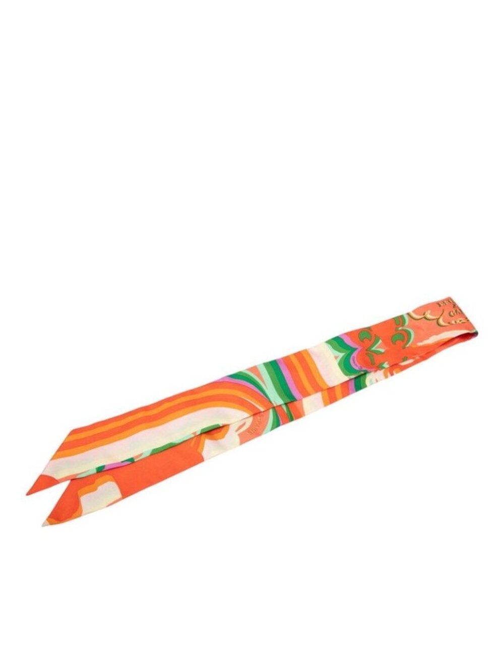 Hermes Twilly Brides de Gala Scarf Orange Silk